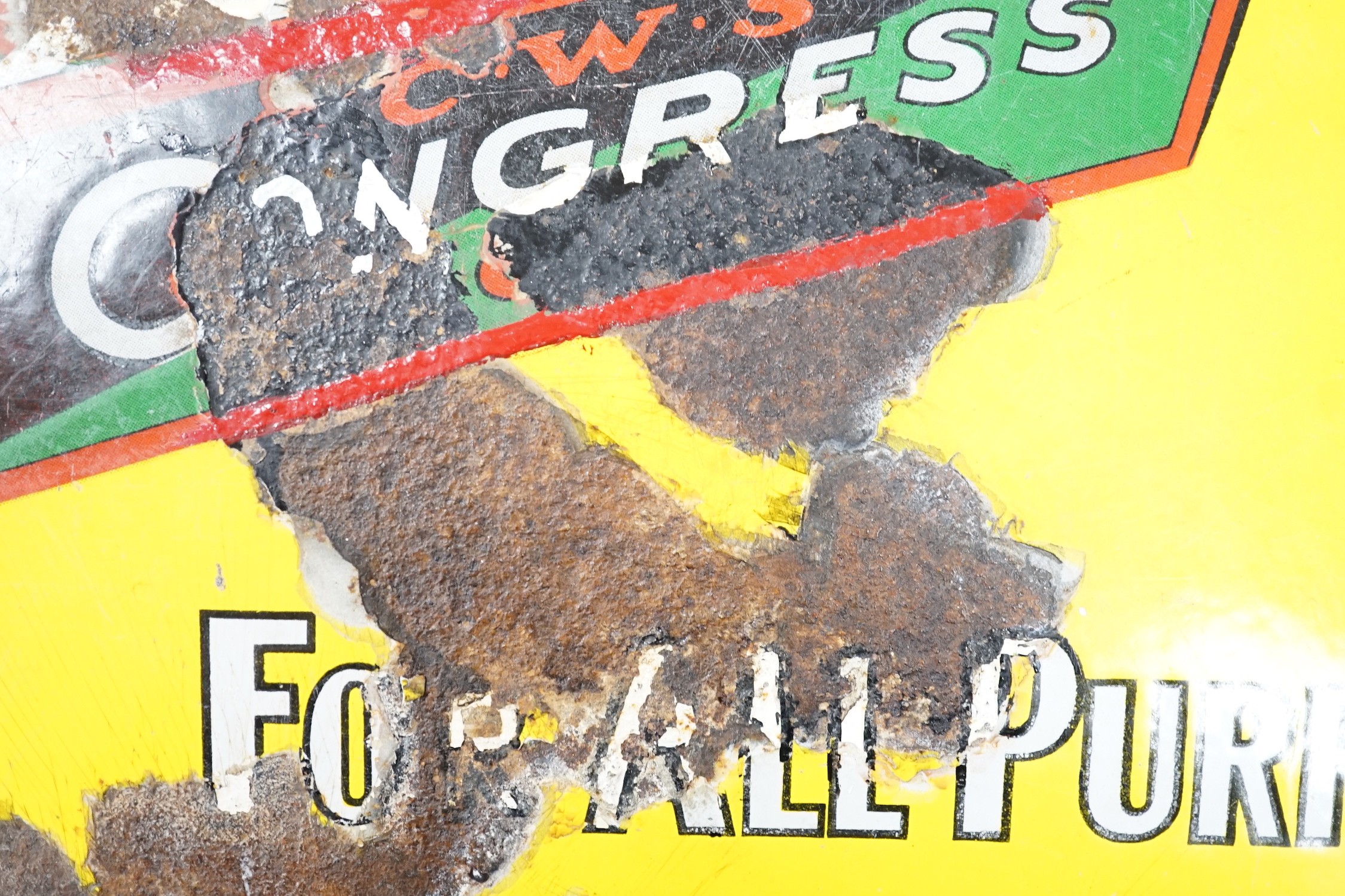 A CWS Soap enamel sign (Congress Soap Co.) 39 x 54cm